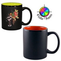 11 Oz. 2 Tone Satin Hilo Mug - 4 Color Process (Black/Tangerine Orange)